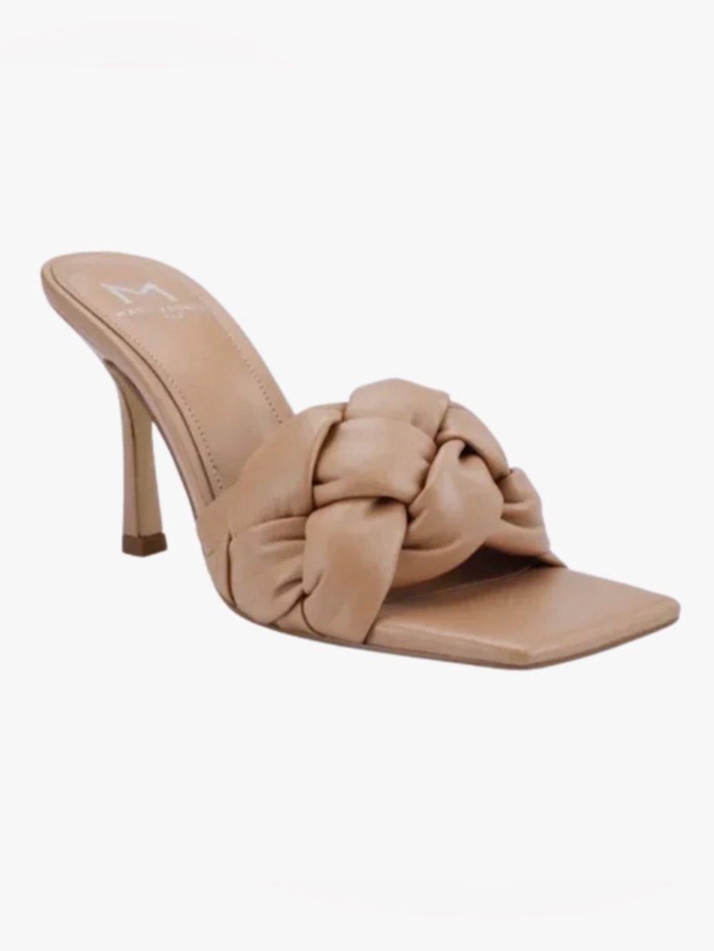 Marc Fisher Digana Tan Knotted Slide Mule Heel Size 7